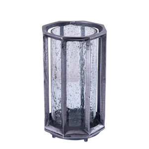 Hurricane Lamp – Cast Aluminum Design, Round Rod Pattern, Black Shade, L – Connhal | PTMD