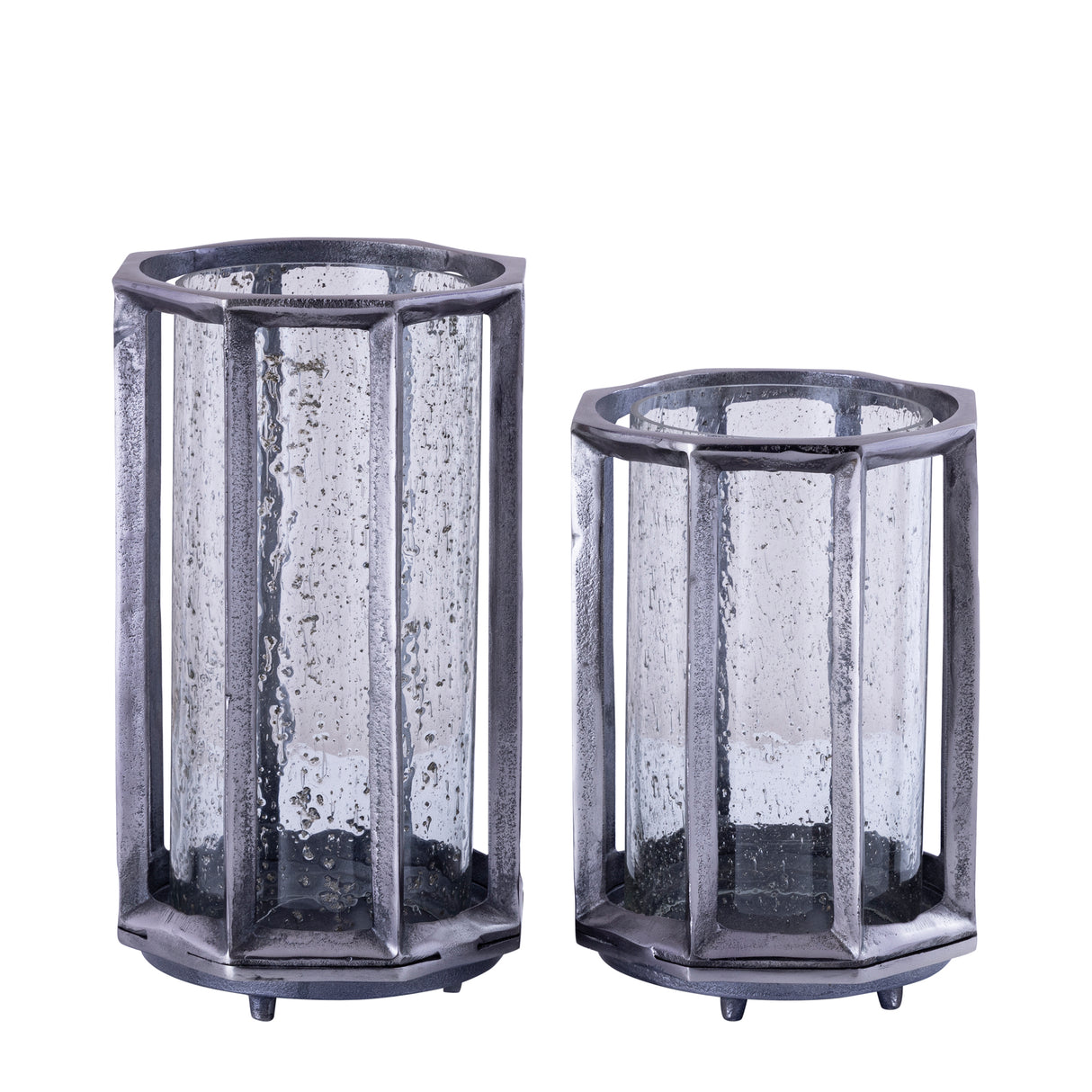 Hurricane Lamp – Cast Aluminum Design, Round Rod Pattern, Black Shade, L – Connhal | PTMD