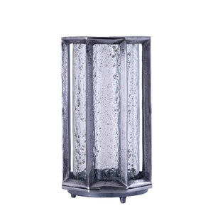Hurricane Lamp – Cast Aluminum Design, Round Rod Pattern, Black Shade, L – Connhal | PTMD