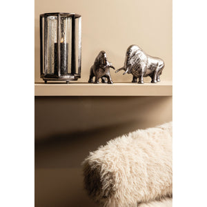 Hurricane Lamp – Cast Aluminum Design, Round Rod Pattern, Black Shade, L – Connhal | PTMD