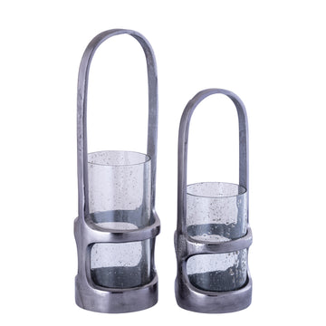 Laterne – Gegossenes Aluminium Design, Hohe Form, Schwarzer Farbton, L – Rahana | PTMD