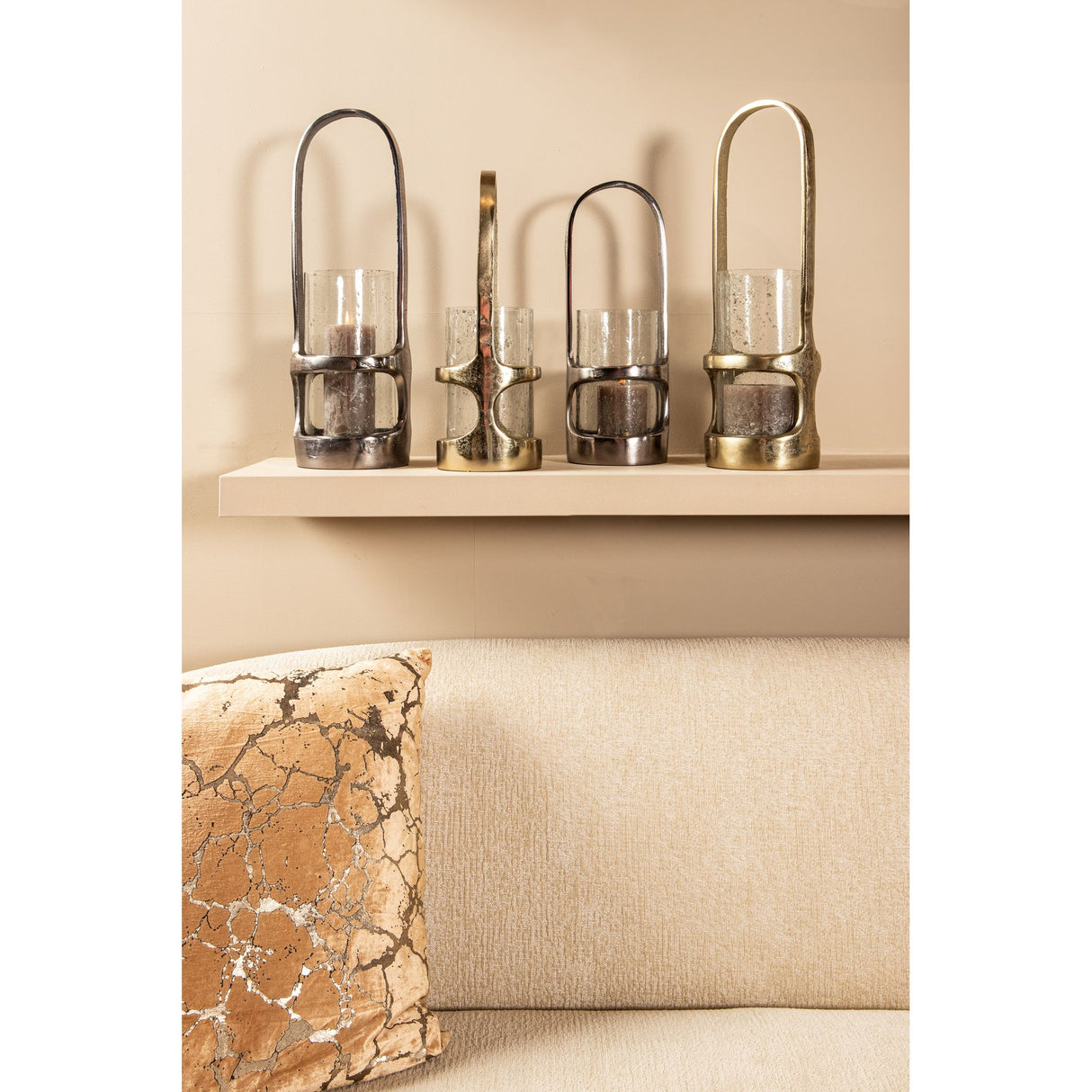 Lantern - Cast Aluminum Design, Tall Shape, Black Shade, S - Rahana | PTMD