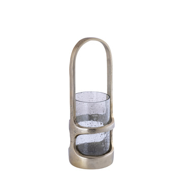 Laterne – Gegossenes Aluminium Design, Hohe Form, Goldener Farbton, S – Rahana | PTMD