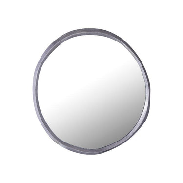 Wall Mirror - Cast Aluminum Metal, Round Shape, Irregular Edge, Handmade, Black, S – Limera | PTMD