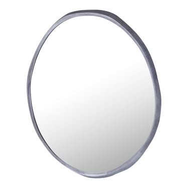 Wall mirror - cast aluminum, round shape, irregular edge, handmade, black, L – Limera | PTMD