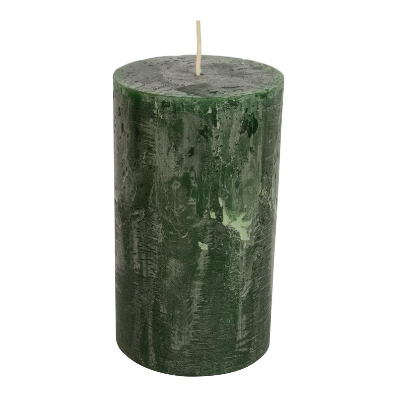 Candle, pillar shape, textured, hunting green, 150x100 | PTMD