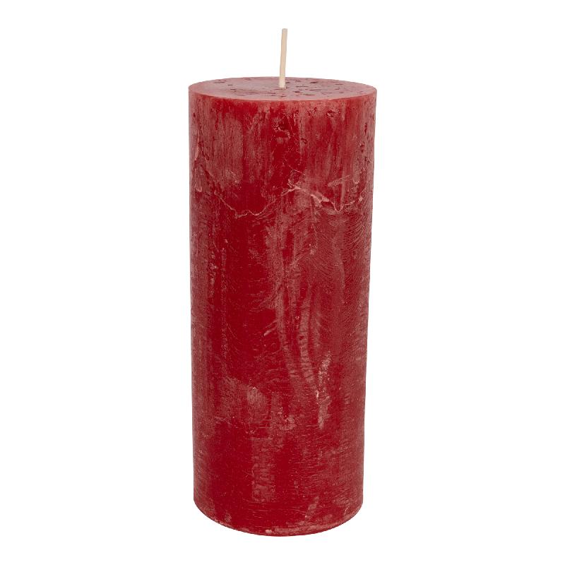 Candle with cylindrical shape, texture and ruby red color, 170x70 | PTMD