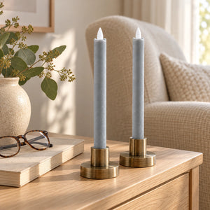 LED taper candle with moving flame and timer function battery operated - Led | PTMD