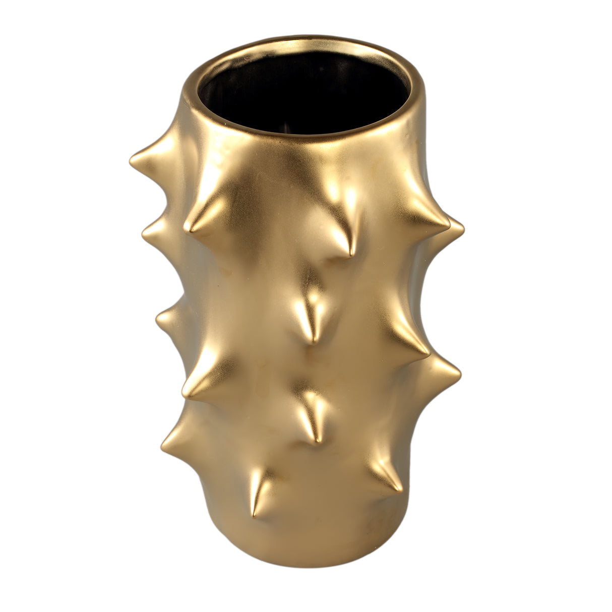 Topf – Rundes Design, Keramik Material, Wölbende Form, Gold, L – Oswaldo | PTMD