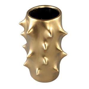 Topf – Rundes Design, Keramik Material, Wölbende Form, Gold, L – Oswaldo | PTMD