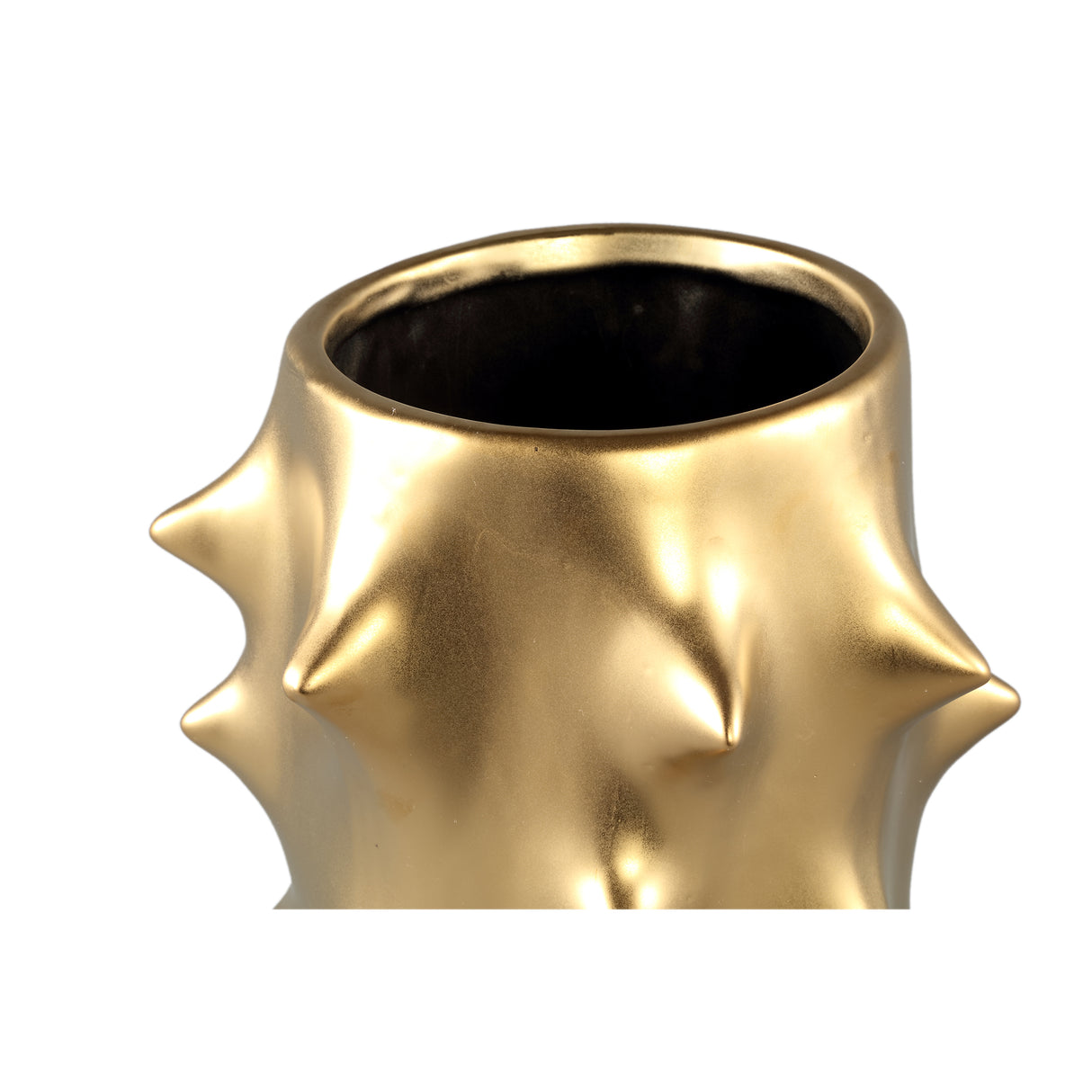Topf – Rundes Design, Keramik Material, Wölbende Form, Gold, L – Oswaldo | PTMD