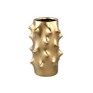 Topf – Rundes Design, Keramik Material, Wölbende Form, Gold, L – Oswaldo | PTMD