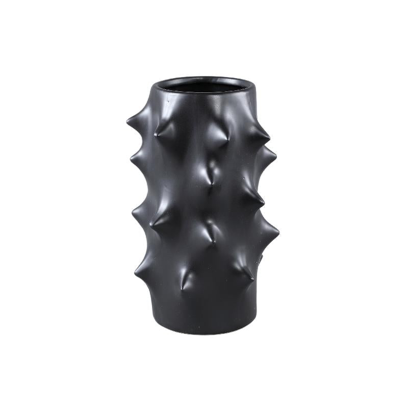 Flowerpot – Ceramic Stoneware, Bulbous Design, Black, L – Oswaldo | PTMD