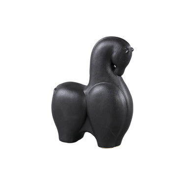 Statue - Stoneware, horse head design, low form, Black, handmade – Honore | PTMD