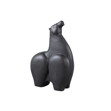 Statue - Steinzeug, Pferdekopf-Design, hohe Form, Schwarz – Honore | PTMD