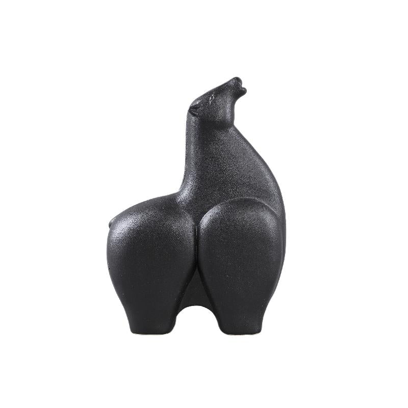 Statue - Steinzeug, Pferdekopf-Design, hohe Form, Schwarz – Honore | PTMD