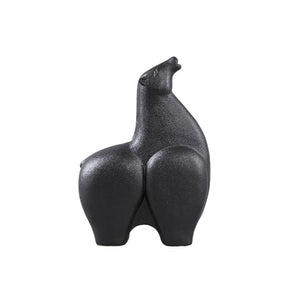 Statue - Steinzeug, Pferdekopf-Design, hohe Form, Schwarz – Honore | PTMD