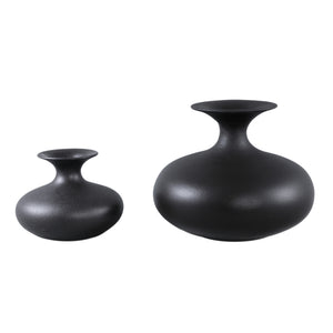 Topf – Keramik Steinzeug, Bäuchiges Design, Schwarz, S – Lyndsay | PTMD