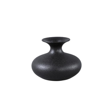 Pot – Ceramic Stoneware, Bulbous Design, Black, S – Lyndsay | PTMD
