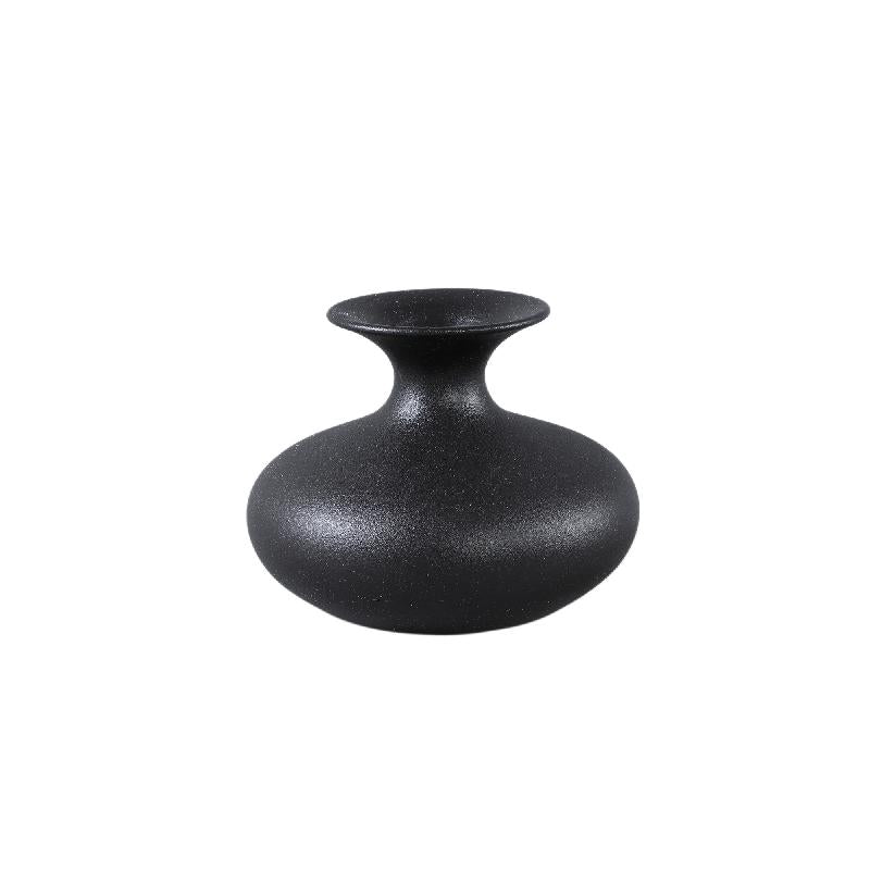 Topf – Keramik Steinzeug, Bäuchiges Design, Schwarz, S – Lyndsay | PTMD