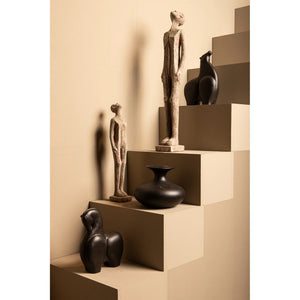 Statue - Steinzeug, Pferdekopf-Design, niedrige Form, Schwarz – Honore | PTMD