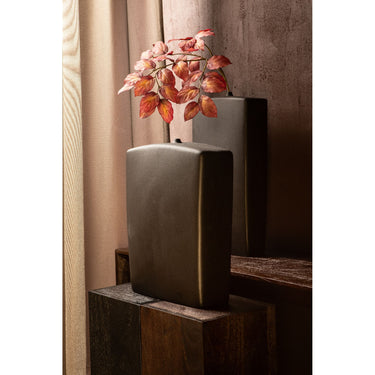 Vase – Rechteck Design, Keramik Material, Schwarze Farbe, L – Janettee | PTMD