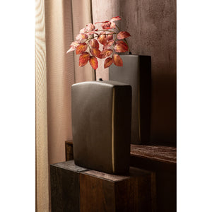 Vase – Rechteck Design, Keramik Material, Schwarze Farbe, L – Janettee | PTMD