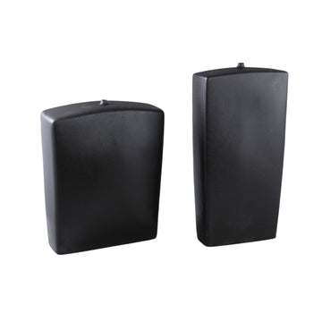 Vase – Rectangular Design, Ceramic Material, Black Color, L – Janettee | PTMD