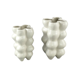 Flower Pot – Ceramic Stoneware, Bulbous Design, Cream, M – Baille | PTMD