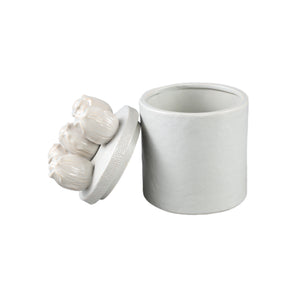 Pot - Stoneware, Tulip Relief, Round, Cream, Handmade – Krystine | PTMD