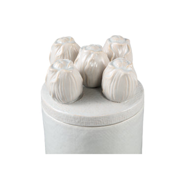 Topf - Steinzeug, Tulpen-Relief, runde Form, Creme, – Krystine | PTMD