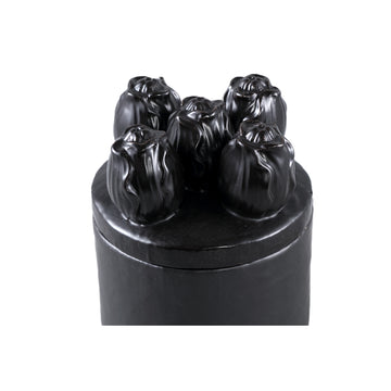 Pot - Stoneware, Tulip Relief, Round Shape, Black, Handmade – Krystine | PTMD