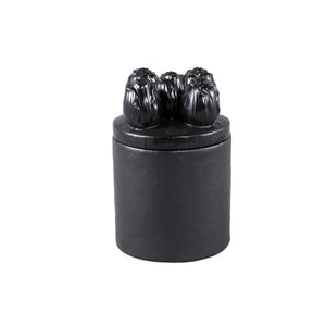 Pot - Stoneware, Tulip Relief, Round Shape, Black, Handmade – Krystine | PTMD