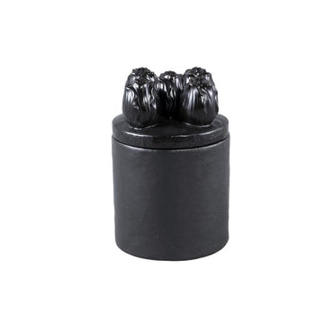 Pot - Stoneware, Tulip Relief, Round Shape, Black, Handmade – Krystine | PTMD
