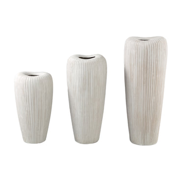 Pot – Line structure design, Round shape, Cream color, Ceramic material, S – Zinet | PTMD