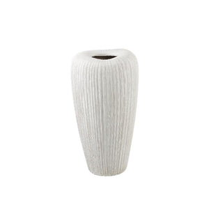 Topf – Linienstruktur Design, Runde Form, Cremefarbe, Keramikmaterial, S – Zinet | PTMD