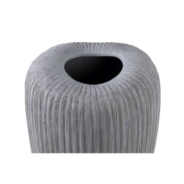 Topf – Graufarbe, Runde Form, Linienmuster, Keramik, L – Zinet | PTMD