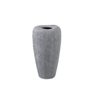 Pot – Grey, Round, Lined Pattern, Ceramic, S – Zinet | PTMD
