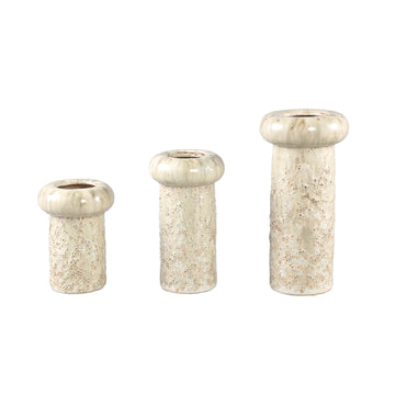 Flowerpot – Cream-colored surface, Round shape, Glazed surface, Ceramic, L – Wang | PTMD