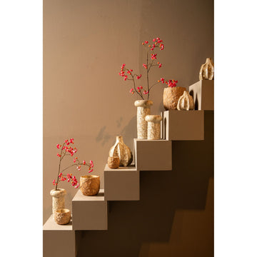 Flowerpot – Cream-colored surface, Round shape, Glazed surface, Ceramic, L – Wang | PTMD