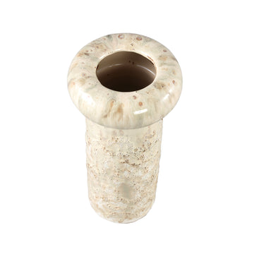 Flowerpot – Cream-colored surface, Round shape, Glazed surface, Ceramic, L – Wang | PTMD