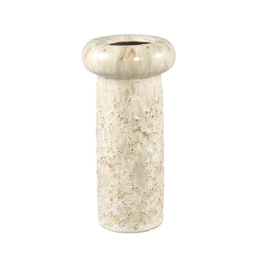 Flowerpot – Cream-colored surface, Round shape, Glazed surface, Ceramic, L – Wang | PTMD