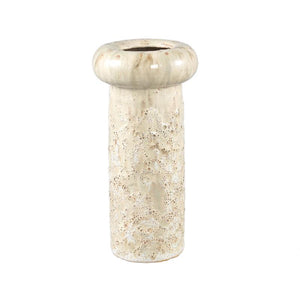 Flowerpot – Cream-colored surface, Round shape, Glazed surface, Ceramic, L – Wang | PTMD