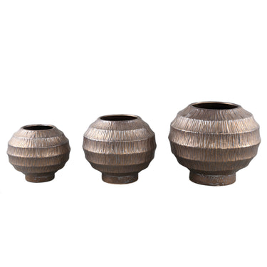 Topf – Rundes Design, Keramik Material, Gerippte Struktur, M – Cherith | PTMD