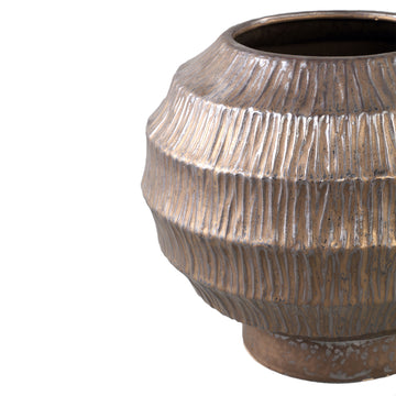 Topf – Rundes Design, Keramik Material, Gerippte Struktur, L – Cherith | PTMD