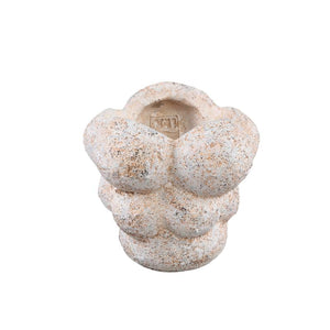 Blumentopf – Zement Material, Kreis Muster, Creme Farbe, M – Vasilisa | PTMD