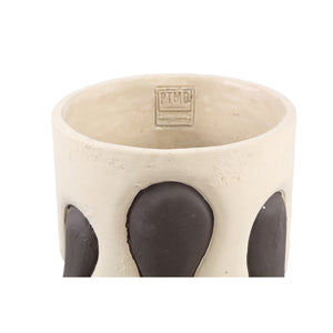 Topf – Rund Form, Zementoptik, Tropf Design, L - Shelomi | PTMD