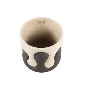Topf – Rund Form, Zementoptik, Tropf Design, L - Shelomi | PTMD