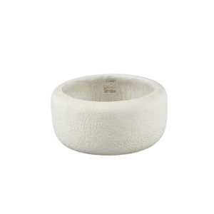 Plant Pot – Cement Material, Low Shape, White Color, M – Evelynn | PTMD