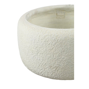 Flowerpot - Round Cement, Low, White, L – Evelynn | PTMD